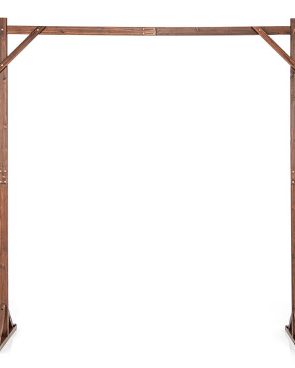 Giantex Wooden Wedding Arch for Ceremony, 7.2 FT Square Solid Wood Arbor for Wedding Backdrop Stand