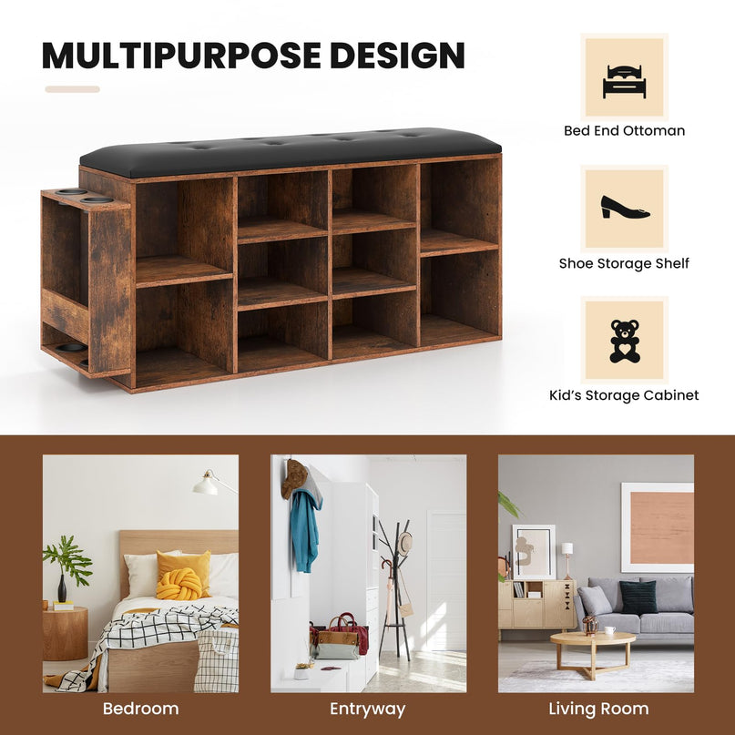 Giantex Entryway Storage Bench with Umbrella Stand