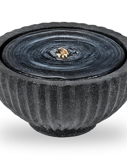 Fontaine d'extérieur ronde Giantex 45 cm avec 6 lumières LED pour la décoration de jardin, patio, porche