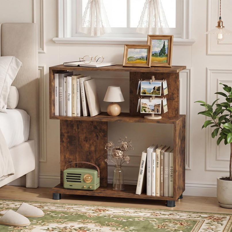 Giantex 3-Tier Geometric Bookshelf for Living Room