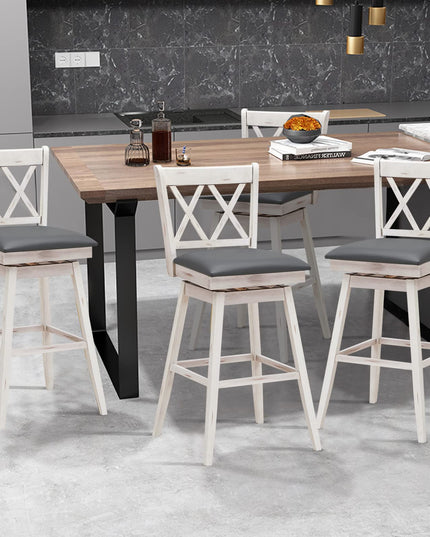 Giantex Bar Stool with Foot Rest Upholstered Cushion & Ergonomic Backrest