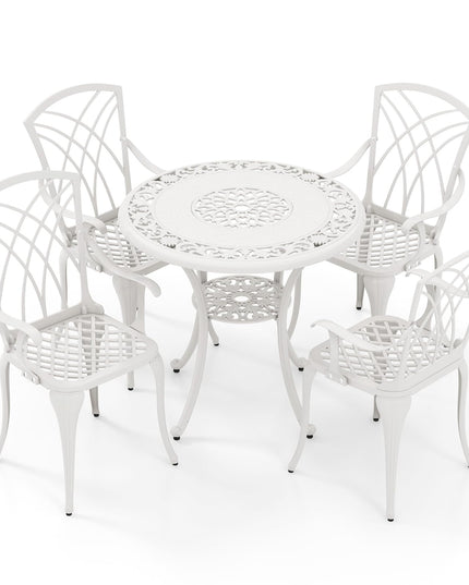 Giantex 5 Piece Patio Dining Set, All Weather Resistant Cast Aluminum Patio Furniture Set for 4