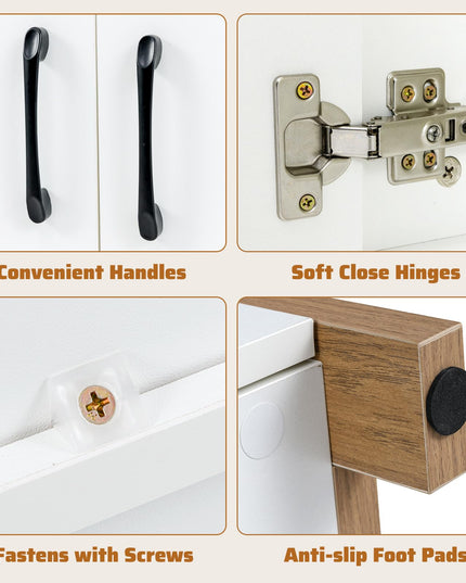 Giantex Sideboard Buffet Cabinet with Pull-Out Shelf Modern Kitchen Buffet Table