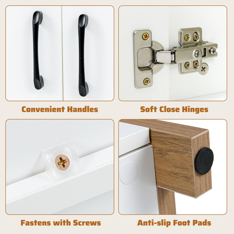 Giantex Sideboard Buffet Cabinet with Pull-Out Shelf Modern Kitchen Buffet Table