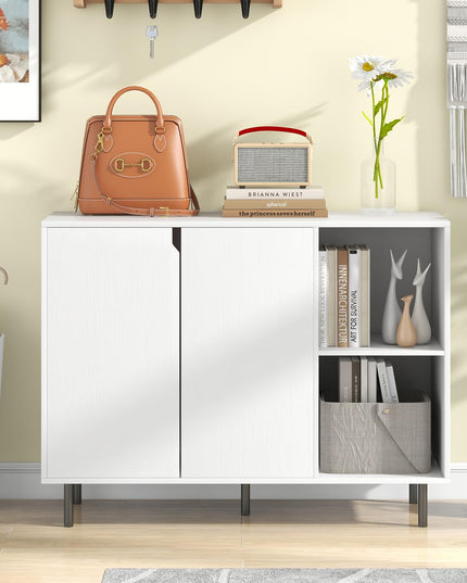 Giantex Buffet Cabinet with Storage, Wooden Sideboard with 2-Door Cabinet, 2 Cubes