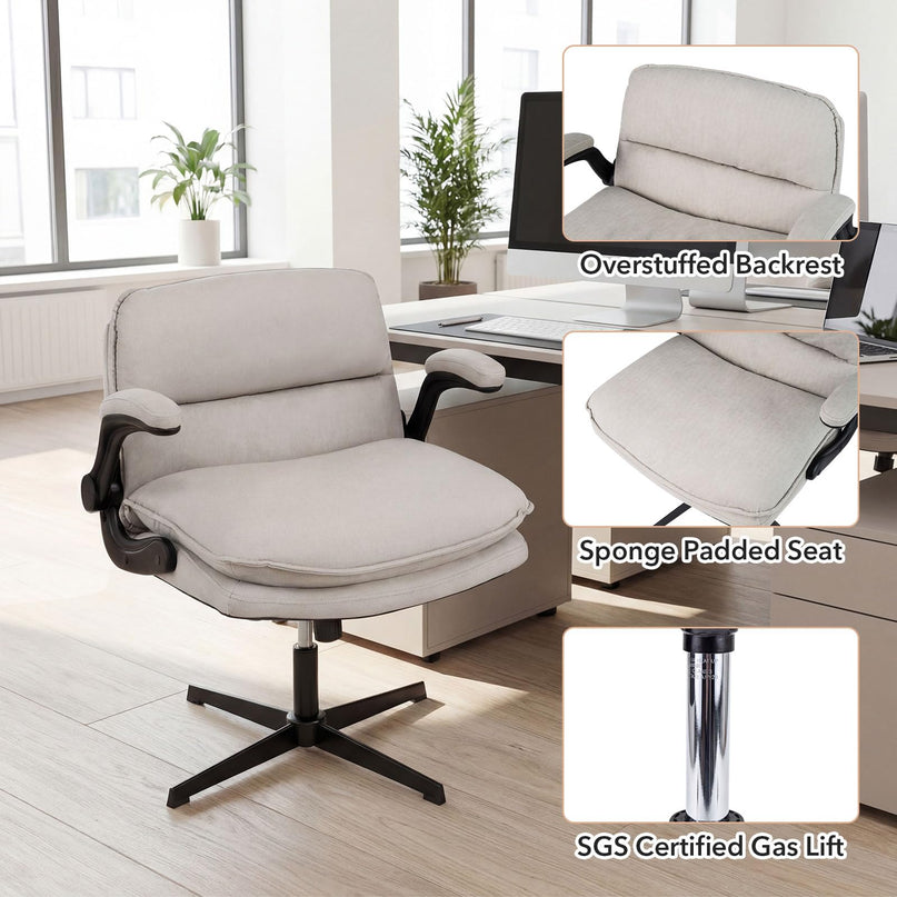Chaise ergonomique Giantex Criss-Cross avec accoudoirs relevables