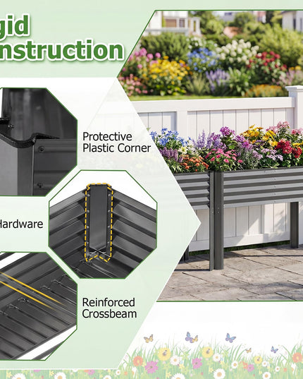 Giantex 46"x24"x31" Galvanized Raised Garden Bed with Legs (1/2)