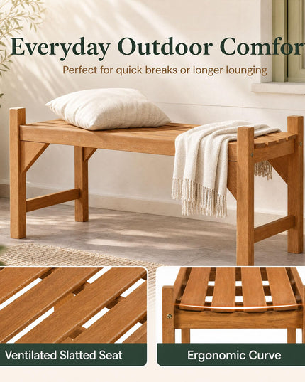 Giantex 40" Outdoor Benches Set of 1/2 2-Person Wood Patio Bench