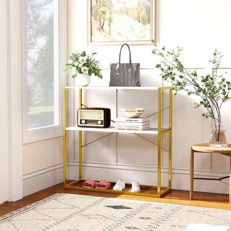 Giantex 36" Console Table with Open Storage Display Shelves and Heavy Duty Metal Frame