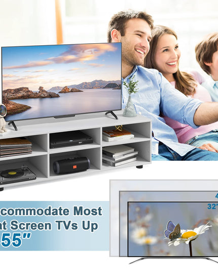 Giantex TV Stand with Cube Storage - TV Console Cabinet w/ 6 Open Compartments
