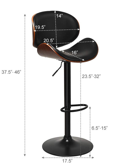 Giantex Bar Stools Set of 2, Adjustable Swivel Barstools with Back
