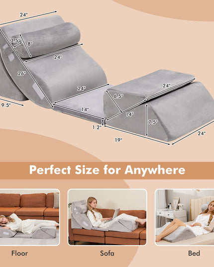 6PCS Orthopedic Bed Wedge Pillow Set - Giantex