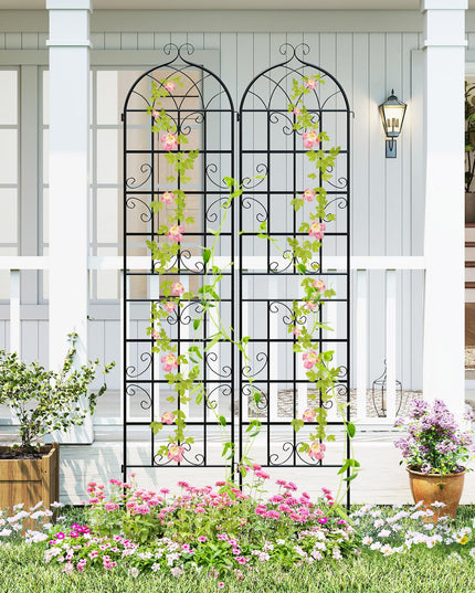 Giantex 86"x20" Metal Garden Trellis for Outdoor Climbing Plants(2/4 Packs)
