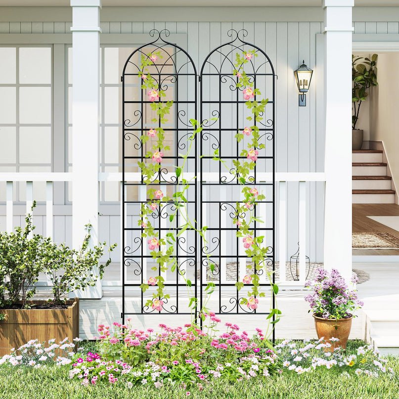 Treillis de jardin en métal Giantex 86"x20" pour plantes grimpantes d'extérieur (lot de 2/4)