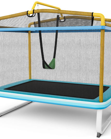 Giantex 6Ft Kids Trampoline with Swing and Horizontal Bar
