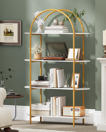 Giantex 4-Tier Modern Arched Bookshelf with Sturdy Metal Frame