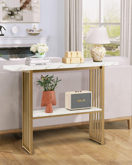 Giantex Console Table Sofa Table - 48" Faux Marble Entryway Table