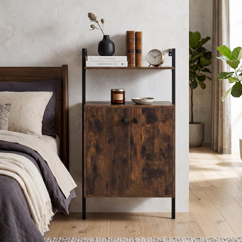 Giantex 38" Tall Industrial Wall Mount Bookshelf with Storage Cabinet (1/2)