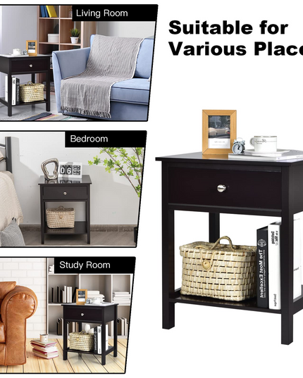 Multifunctional Bedside Sofa Side Table, Accent Home Furniture w/Stable Frame