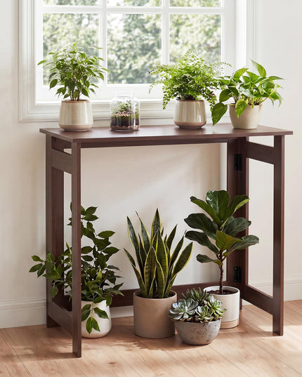 Giantex 32" Narrow Folding Console Table with Foldable Legs