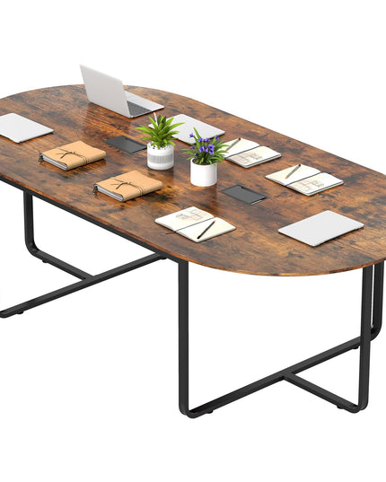 Giantex 95" Conference Table Large Oval Meeting Table for 10-12 People