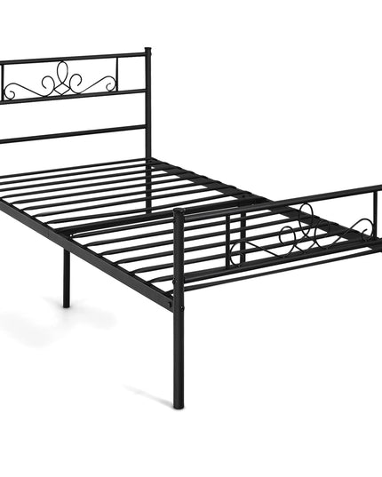 Mattress Foundation w/Heavy Duty Steel Slat Support, No Box Spring Needed