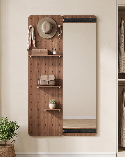 CHARMAID 55" Full Length Wall Mirror with Sliding Pegboard