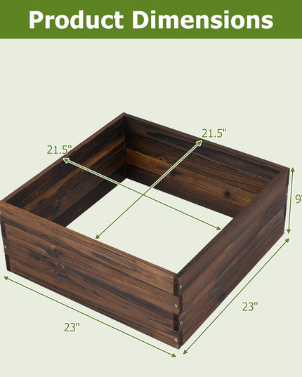Giantex 23" x 23" Wooden Raised Garden Bed for Patio Yard Garden Balcony