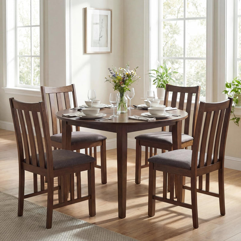 Giantex Rubber Wood Dining Chairs Set of 2/4