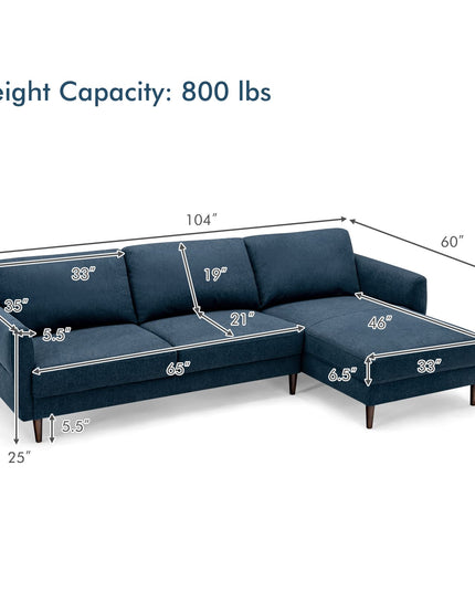 Giantex Sectional Sofa Couch Set, 3-Seat Sofa