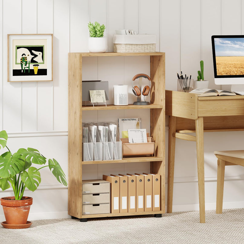 Giantex 3 Tier Bookcase with Anti Tipping Kit for Living Room