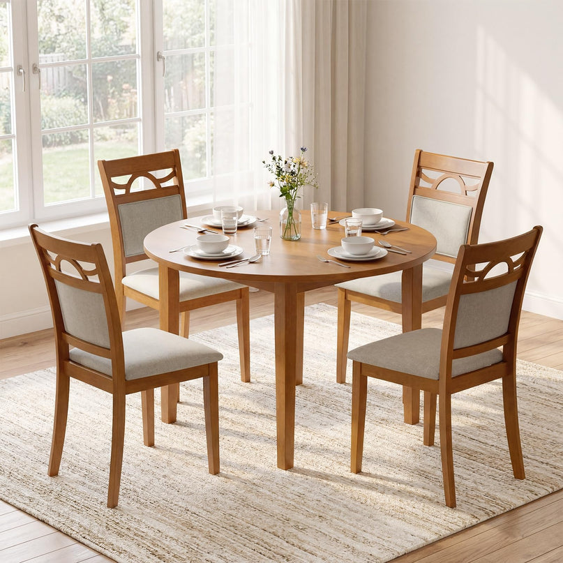 Chaises de salle à manger en bois Giantex de style ferme avec dossiers confortables pour salle à manger ou restaurant