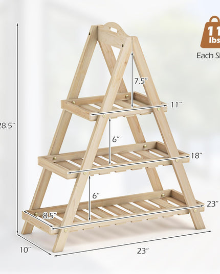 Giantex 3-Tier Plant Stand Indoor w/ Slatted Shelves