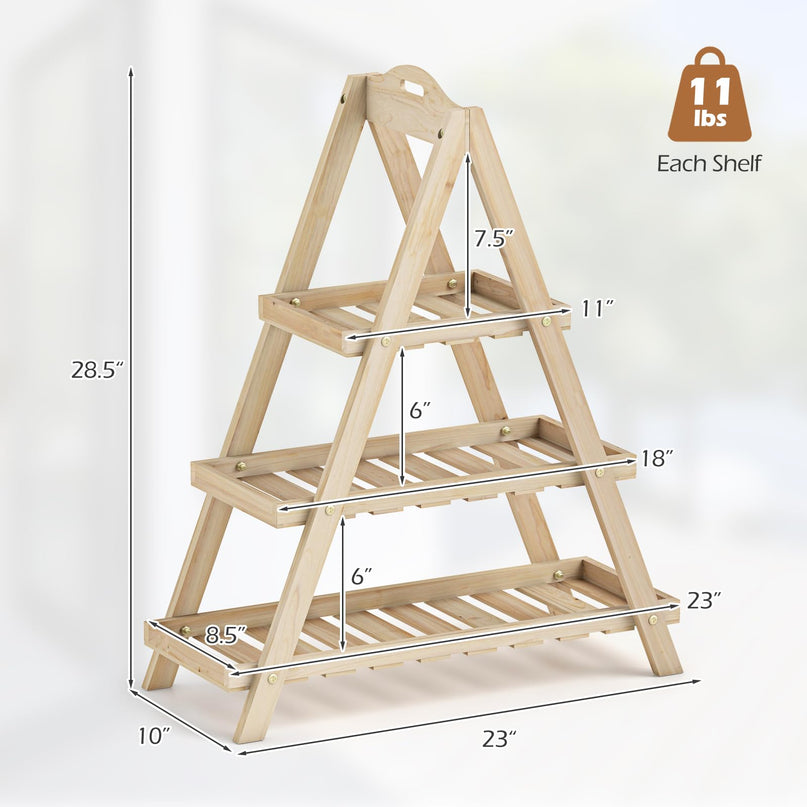 Giantex 3-Tier Plant Stand Indoor w/ Slatted Shelves