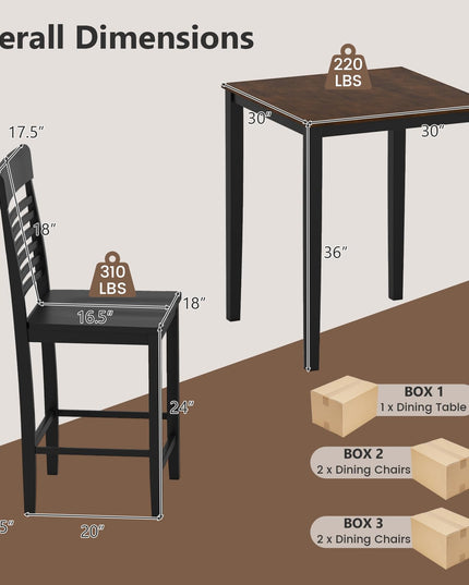 Giantex Ensemble table et 4 chaises de salle à manger 5 pièces