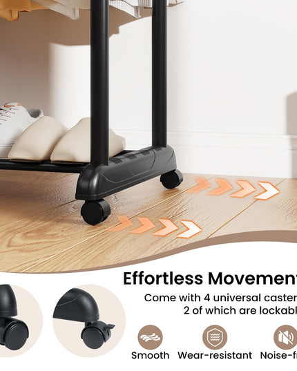 Portant à vêtements portable Giantex avec hauteur réglable et roulettes