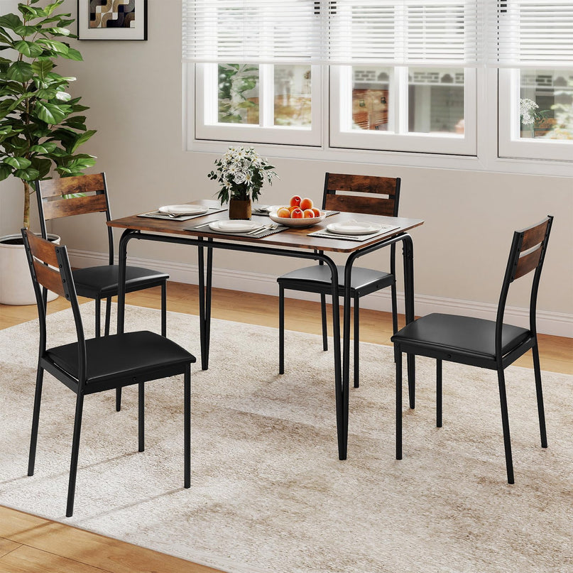 Giantex Ensemble de salle à manger 5 pièces pour 4 personnes (109 cm)