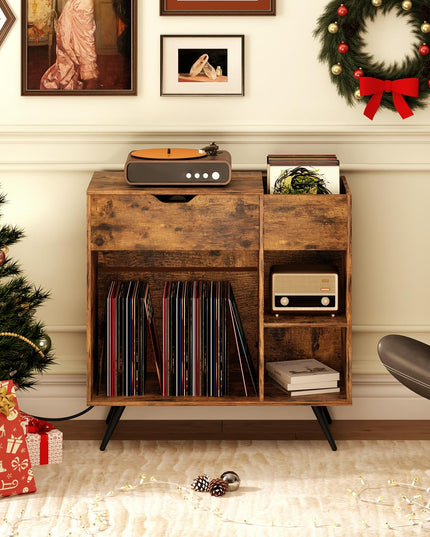Giantex Large Record Player Stand with Charging Station
