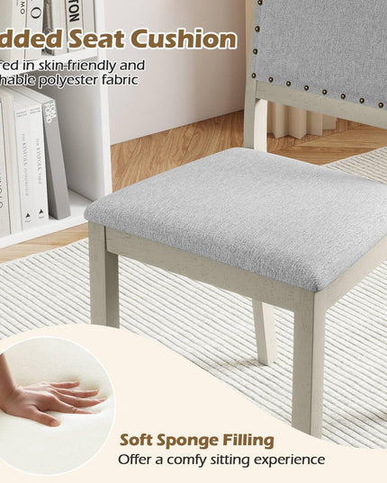 Giantex Farmhouse Dining Chairs Set of 2/4 for Dining Room Living Room Restaurant