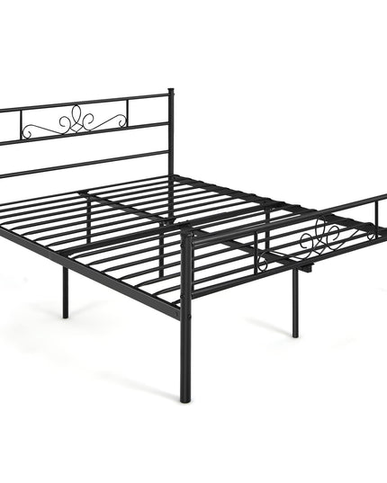 Mattress Foundation w/Heavy Duty Steel Slat Support, No Box Spring Needed