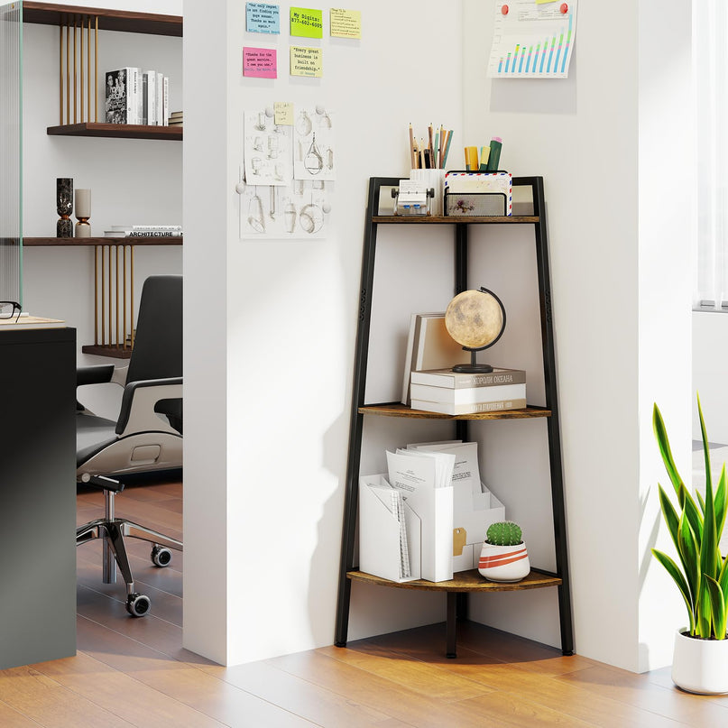 GIANTEX 3-Tier Ladder Shelf & Corner Shelf Set