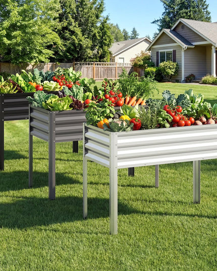Giantex Raised Garden Bed with Legs | 44" x 22" x 32" Metal Large Elevated Planter Box (1/2)