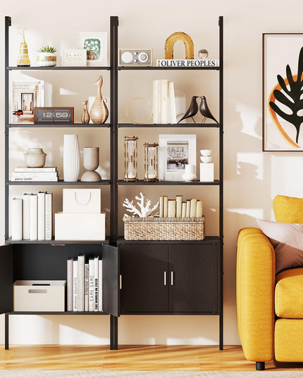 Giantex 5 Tier Wall Mounted Ladder Shelf for Living Room
