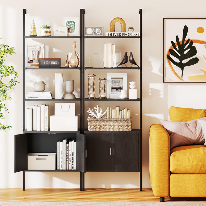 Giantex 5 Tier Wall Mounted Ladder Shelf for Living Room