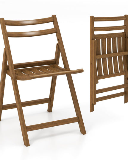 Giantex Wooden Folding Chairs Set, Dining Chairs with Wide Curved Seat