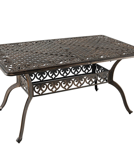 Giantex Patio Dining Table, Cast Aluminum Outdoor Table for 6 or 8 Persons, Heavy-Duty Structure