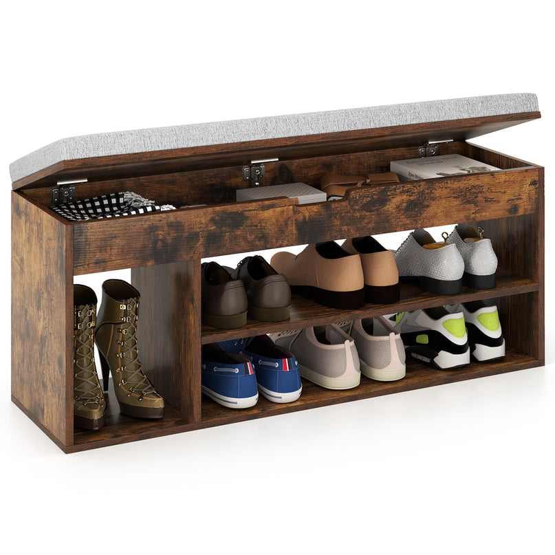 Giantex 31 Inches Shoe Storage Bench for Entryway