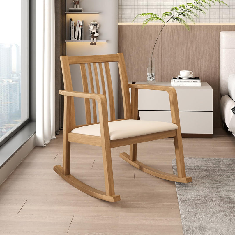 Giantex Rocking Chair with Cushioned Seat for Living Room