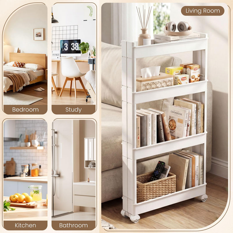 Giantex 4-Tier Slim Rolling Storage Cart