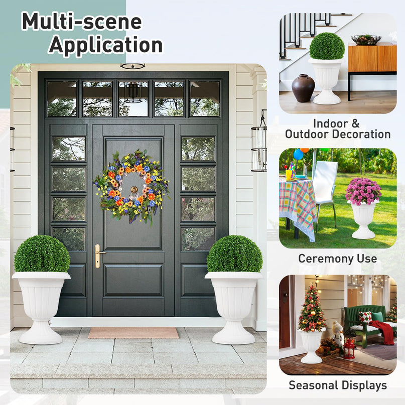 Giantex 18" Tall Vintage Planters Set of 2/4 for Front Porch Home Wedding